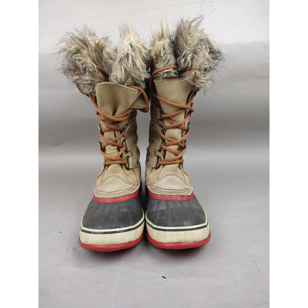 SOREL Joan of Arctic Tan Suede Faux Fur‎ Tall Winter Boots Women's 7, NL1540254 - Picture 3 of 13